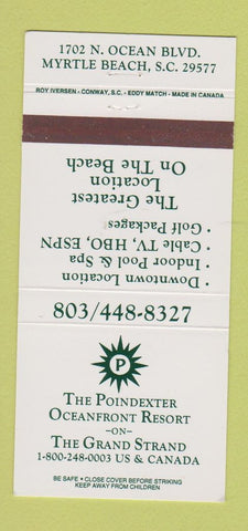 Matchbook Cover - The Poindexter Resort Myrtle Beach SC 30 Strike