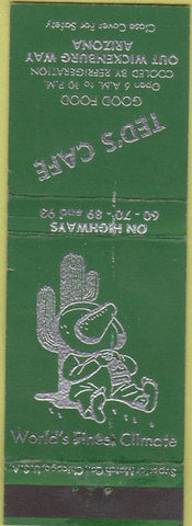 Matchbook Cover - Ted's Cafe Out Wickenburg Way AZ cactus