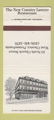 Matchbook Cover - New Country Lawyer Restaurant West Chester PA 30 Strike