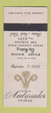 Matchbook Cover - Ambassador Hotels Chicago IL 30 Stick
