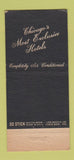 Matchbook Cover - Ambassador Hotels Chicago IL 30 Stick