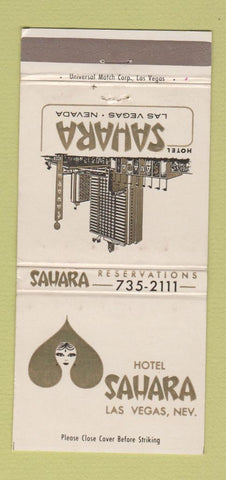 Matchbook Cover - Hotel Sahara Casino Las Vegas NV 30 Strike