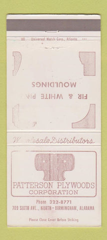 Matchbook Cover - Patterson Plywoods Birmingham AL WEAR 30 Strike