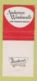 Matchbook Cover - Andersen Windows East Stroudsburg PA 30 Strike