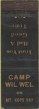 Matchbook Cover - Camp Wil Wel Mount Hope Bay WORN