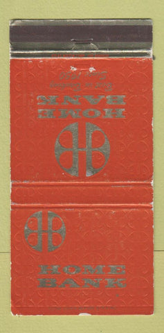 Matchbook Cover - Home Bank Signal Hill Compton Lynwood CA WEAR 30 Strike