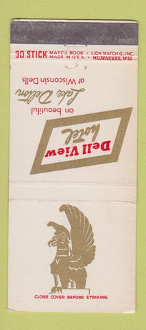 Matchbook Cover - Dell View Hotel Lake Delton Wisconsin Dells WI WEAR 30 Stick