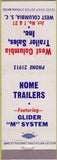 Matchbook Cover - West Columbia Trailer Sales SC