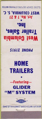 Matchbook Cover - West Columbia Trailer Sales SC