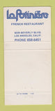 Matchbook Cover - La Potiniere French Restaurant Los Angeles CA WEAR 30 Strike
