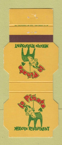 Matchbook Cover - La Pinata Mexican Restaurant Bonita CA