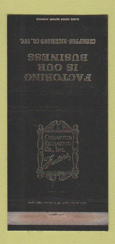 Matchbook Cover - Crompton Richmond Factors New York City WEAR 30 Strike