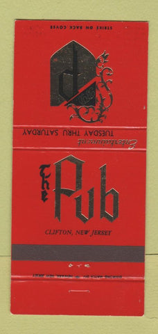 Matchbook Cover - The Pub Clifton NJ 30 Strike