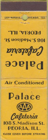 Matchbook Cover - Palace Cafeteria Peoria IL