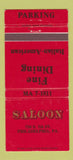 Matchbook Cover - Saloon Philadelphia PA Italian 30 Strike