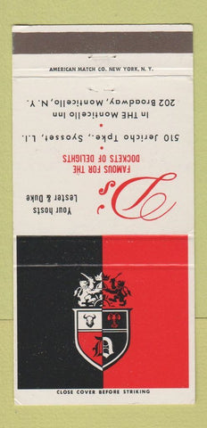 Matchbook Cover - D's Restaurant Syosset LI Monticello NY 30 Strike