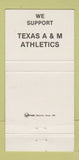 Matchbook Cover - 12th Man College Station TX Football 30 Strike