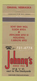 Matchbook Cover - Johnny's Cafe Omaha NE 30 Strike