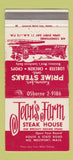 Matchbook Cover - Jean's Farm Steak House North Westport MA WEAR 30 Strike