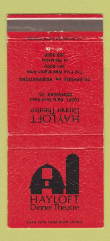 Matchbook Cover - Hayloft Dinner Theatre Manassas VA 30 Strike
