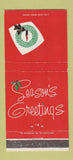 Matchbook Cover - Warmuth's Restaurant Boston MA Christmas 30 Strike
