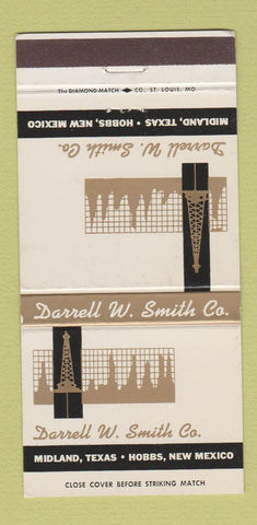 Matchbook Cover - Darrell W Smith Midland TX Hobbs NM Copy Microfilm 30 Strike