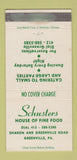 Matchbook Cover - Schusters Restaurant Greenville PA WEAR 30 Strike