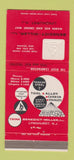 Matchbook Cover - Benedict Miller Tool Alloy Steel Lyndhurst NJ 30 Strike