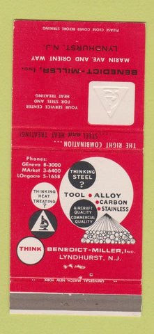 Matchbook Cover - Benedict Miller Tool Alloy Steel Lyndhurst NJ 30 Strike