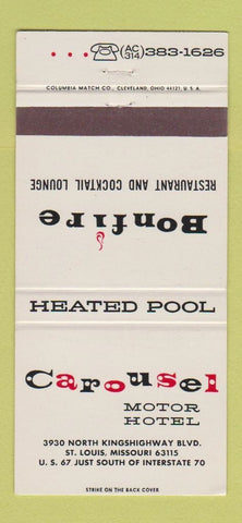 Matchbook Cover - Carousel Motor Hotel St Louis MO 30 Strike