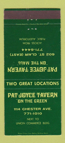 Matchbook Cover - Pat Joyce Tavern Cleveland OH 30 Strike