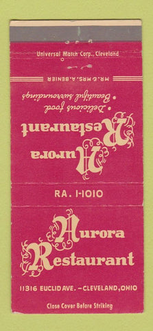 Matchbook Cover - Aurora Restaurant Cleveland OH 30 Strike