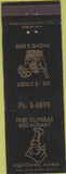 Matchbook Cover - Fred Oliveras Restaurant Anchorage AK