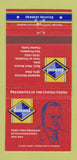 Matchbook Cover - Diamond Presidents Herbert Hoover 30 Strike
