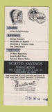 Matchbook Cover - Scioto Savings Columbus OH Bank Indian 30 Strike