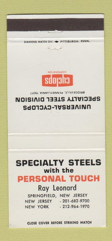 Matchbook Cover - Cyclops Specialty Steel Springfield NJ 30 Strike