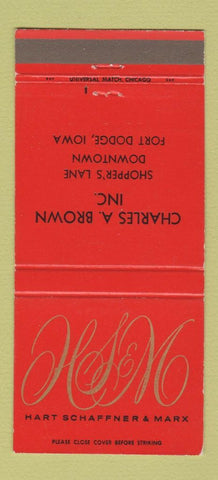 Matchbook Cover - Hart Schaffner Marx Clothes Fort Dodge IA  30 Strike