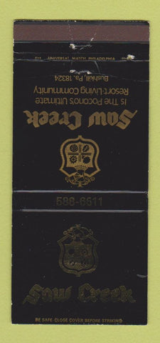 Matchbook Cover - Saw Creek Resort Bushkill PA WORN 30 Strike