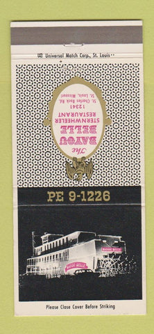 Matchbook Cover - Bayou Belle Sternwheeler Restaurant St Louis MO 30 Strike