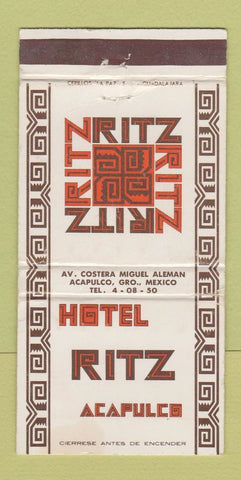 Matchbook Cover - Hotel Ritz Acapulco Mexico 30 Strike