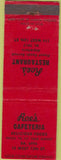 Matchbook Cover - Roe's Restaurnat NO TOWN