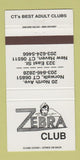Matchbook Cover - Zebra Club Norwalk New Haven CT Strip Club girlie 30 Strike