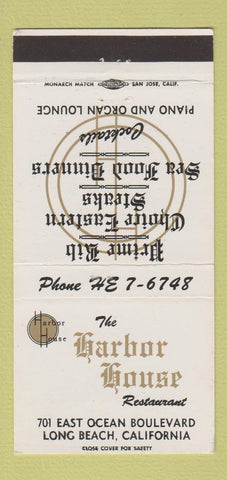 Matchbook Cover - Harbor House Restaurant Long Beach CA 30 Strike
