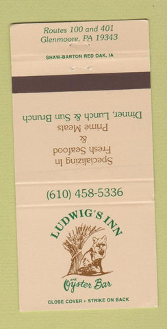 Matchbook Cover - Ludwig's Inn Glenmoore PA 30 Strike