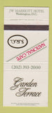 Matchbook Cover - Garden Terrace JW Marriott Hotel Washington DC 30 Strike