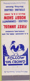 Matchbook Cover - Hobby Show Sterling College Sterling KS rooster
