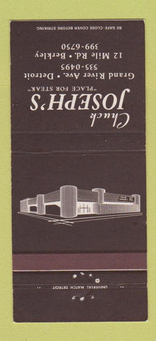 Matchbook Cover - Chuck Joseph's Steaks Berkley MI 30 Strike