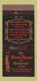 Matchbook Cover - The Steak House Restaurant Jacksonville NC 30 Strike