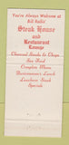 Matchbook Cover - The Steak House Restaurant Jacksonville NC 30 Strike