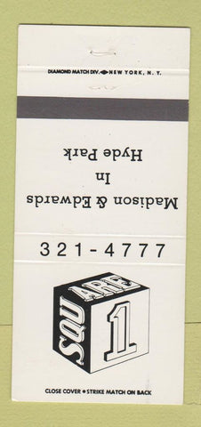 Matchbook Cover - Square 1 Madison & Edwards New York City 30 Strike